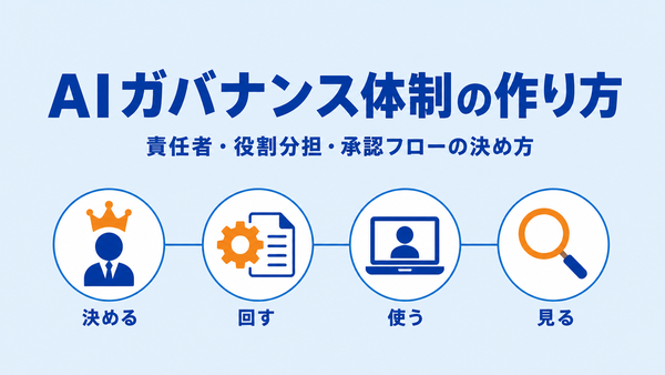AIガバナンス体制の作り方。決める・回す・使う・見るの4つの役割で体制を組む